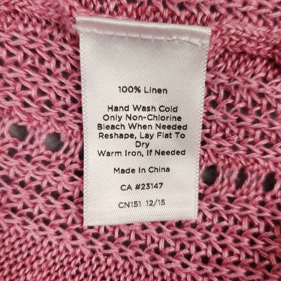 Talbots Sweater Womens Size Medium 100% Linen Pink - Picture 11 of 14